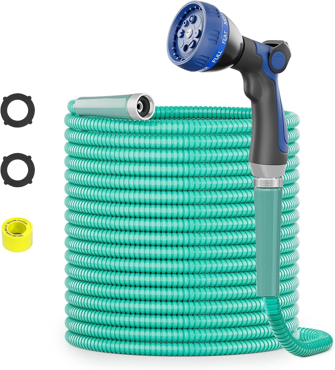 SPECILITE manguera frontal aqua mostrando longitud y color, durabilidad visible