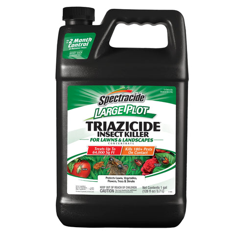 Spectracide envase frontal que muestra 1 galón y superficie protegida
