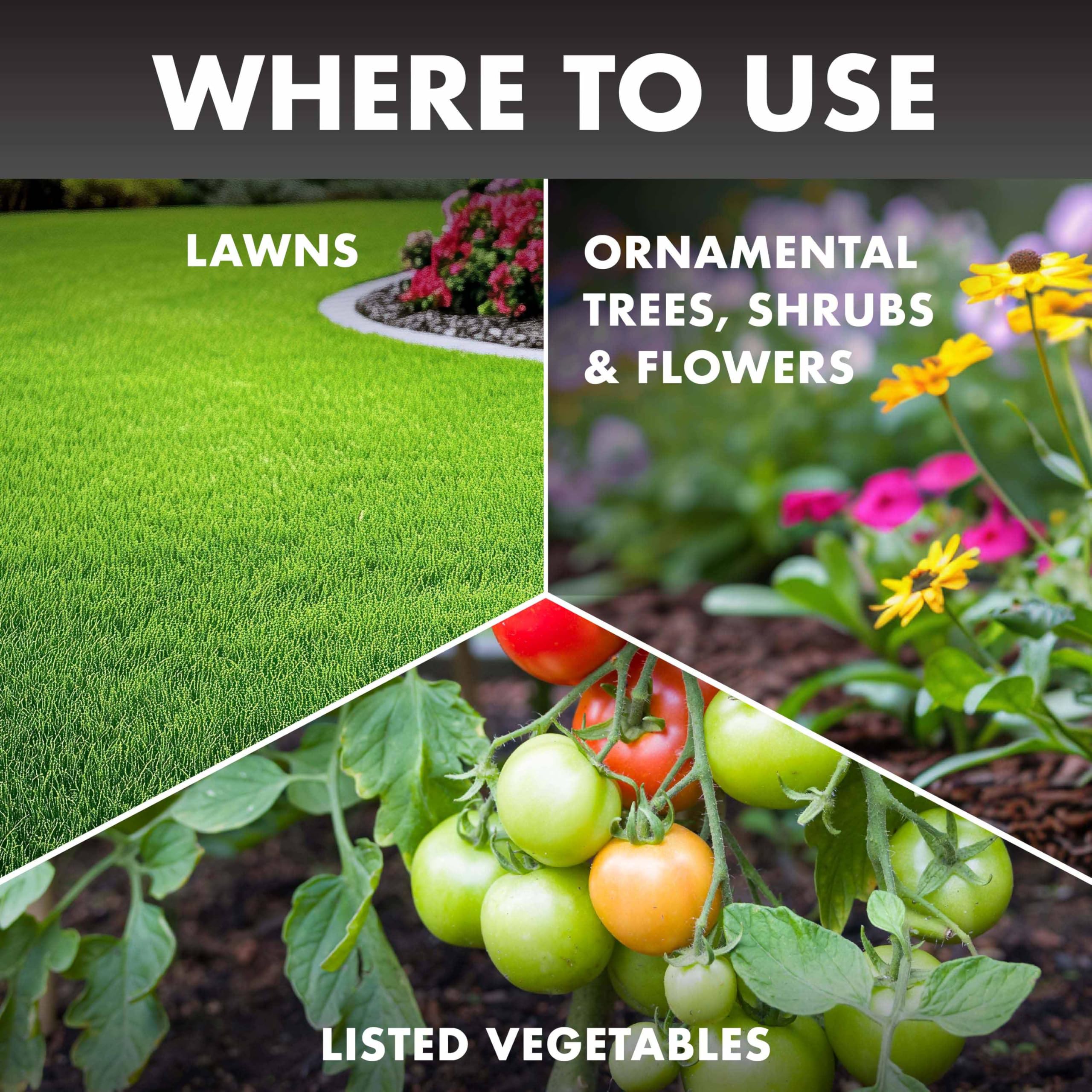 Spectracide jardinero aplicando producto para controlar plagas rápidamente