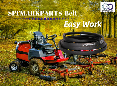 SPFMARKPARTS correa en taller junto a herramientas, listo para mantenimiento