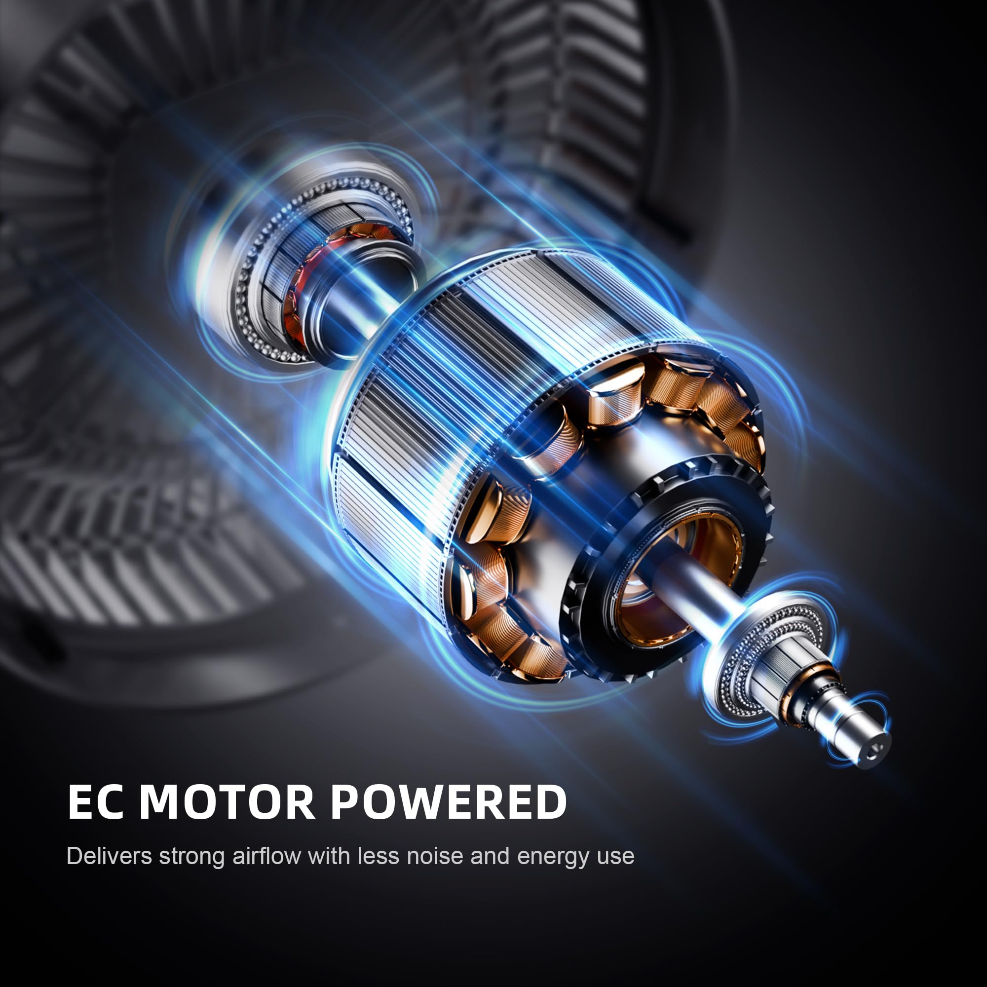 Spider Farmer motor EC cercano destacando eficiencia y potencia ajustable
