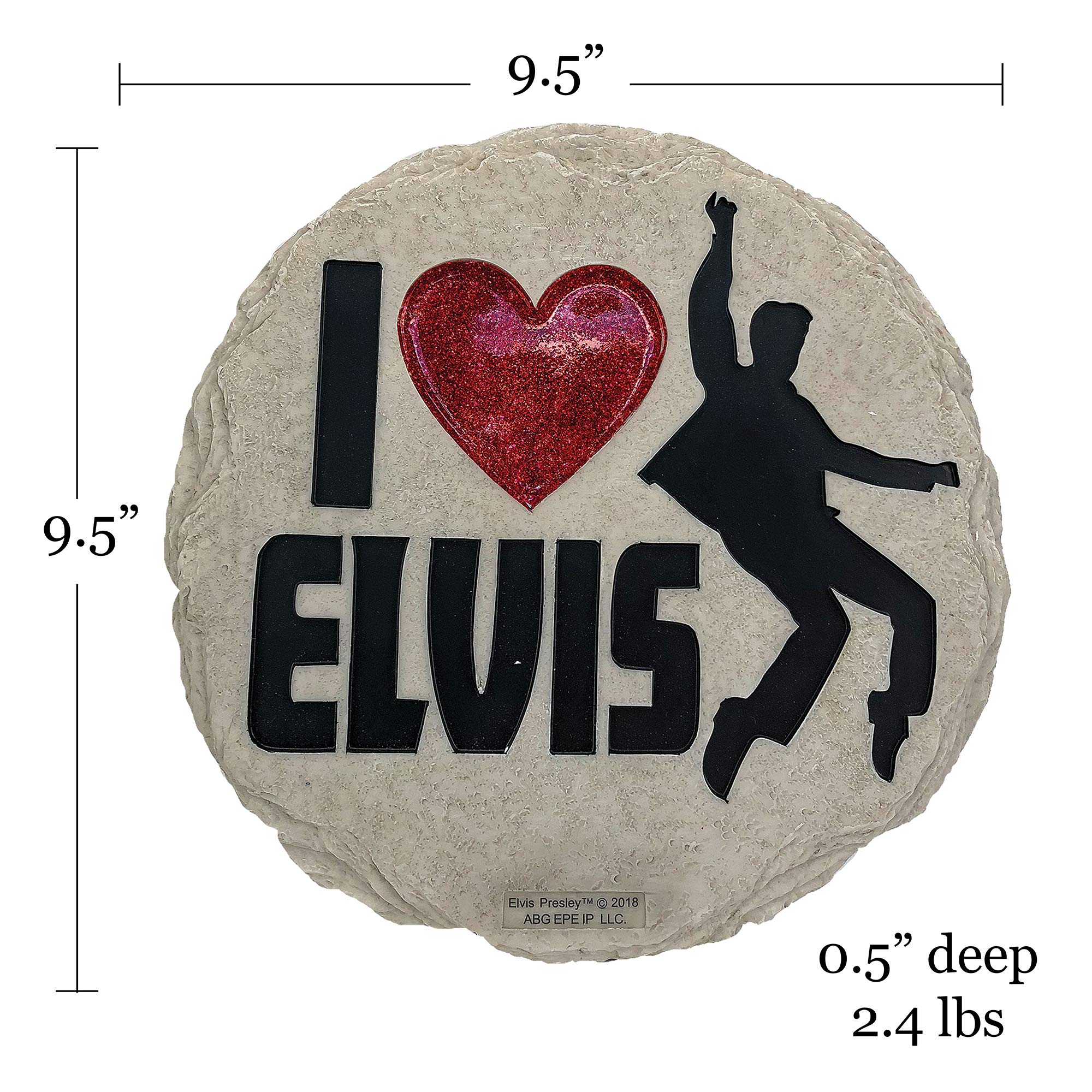 Spoontiques piedra Elvis colocada en sendero de jardín mejorando el espacio exterior