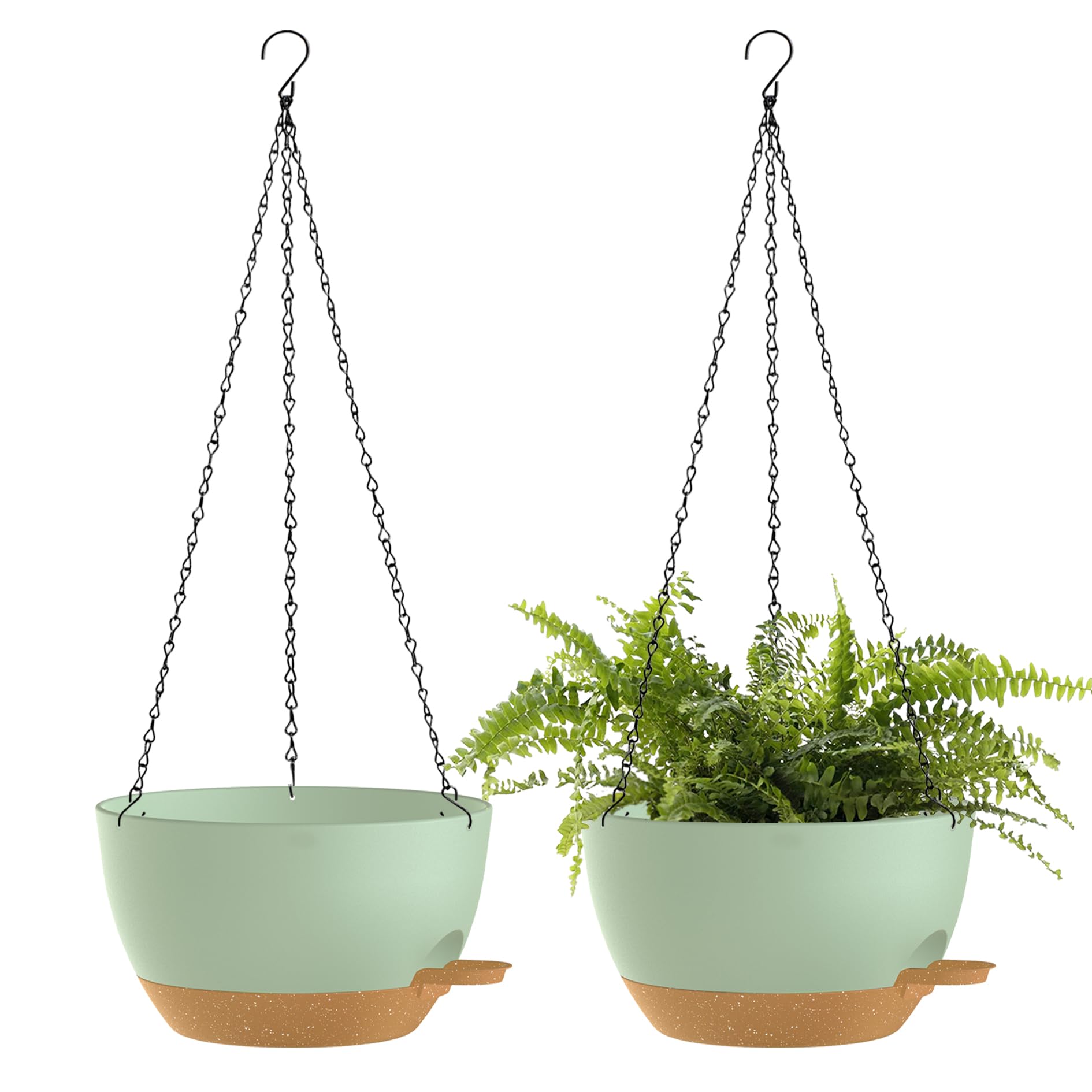 SQKH maceta colgante frontal mostrando diseño moderno y espacio para plantas