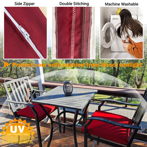 Sqodok funda colocada en sillón rattan mostrando ajuste preciso