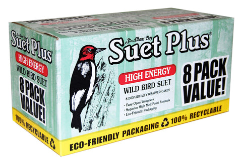 ST. ALBANS BAY SUET PLUS presentación frontal mostrando paquete y beneficio energizante para aves
