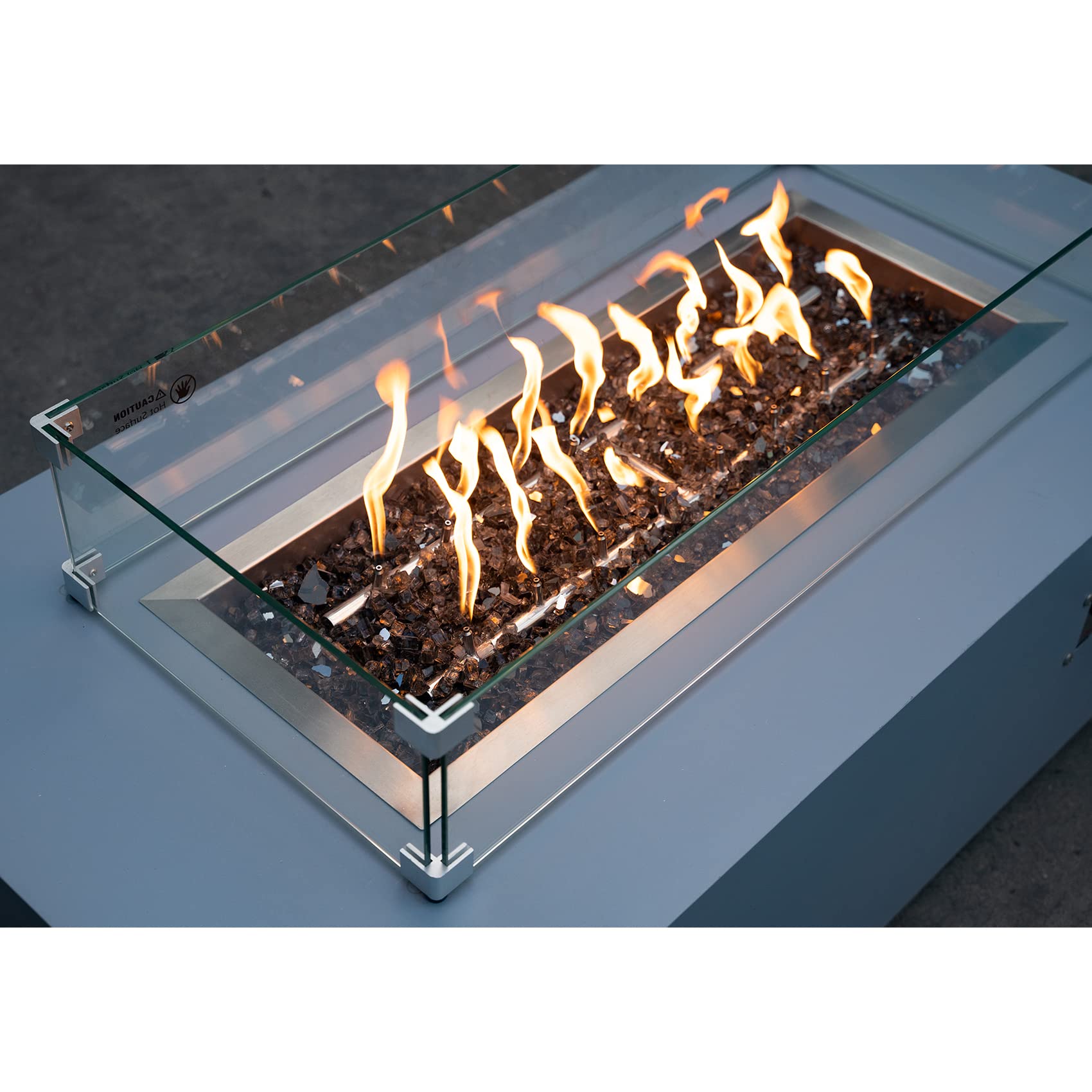 Stanbroil vidrio reflejando luz de llama para efecto decorativo