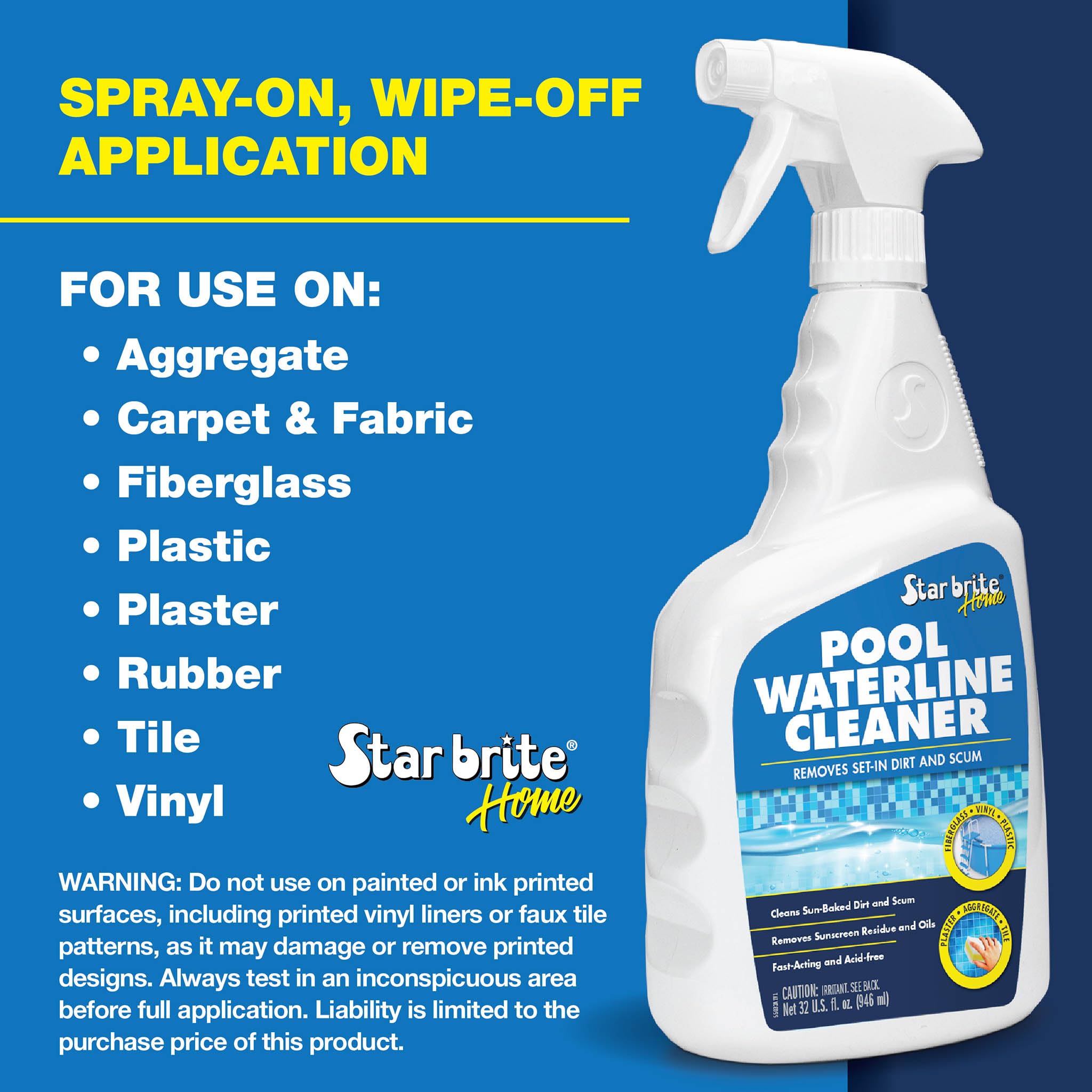 STAR BRITE persona rociando el limpiador y frotando la superficie