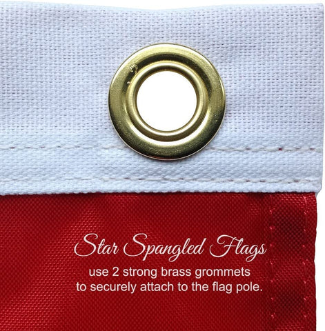 Star Spangled Flags ojales de latón para fijación segura y duradera