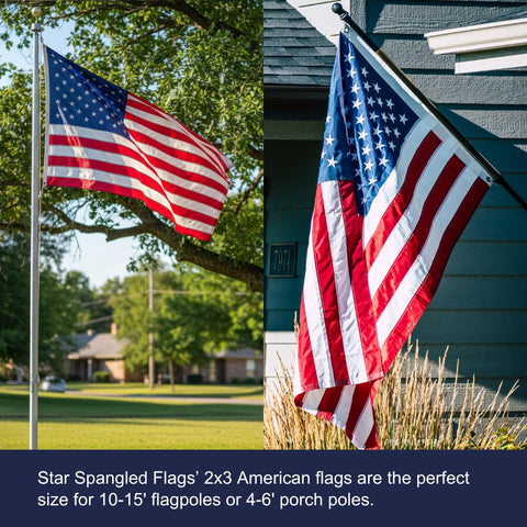 Star Spangled Flags empaque listo para regalo con etiqueta Made in USA