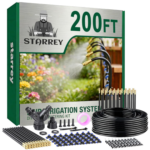 STARREY empaque del kit completo con cobertura de 200ft, organiza tu riego fácilmente