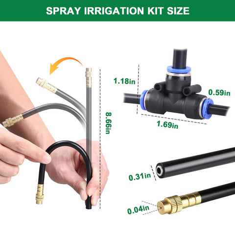 STARREY tubería 1/4" extendida mostrando longitud y flexibilidad para distribuir agua