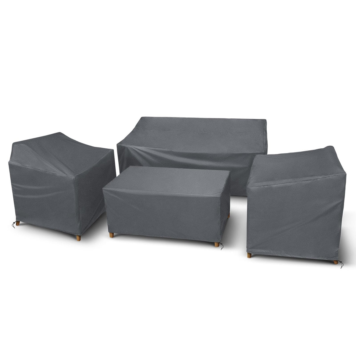STARTWO loveseat cubierto frontal protegiendo cojines y estructura