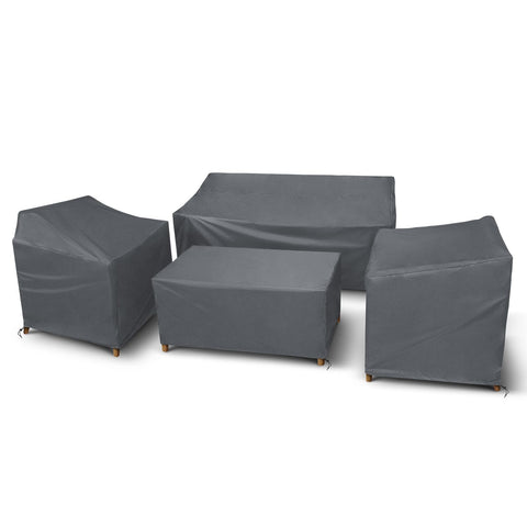 STARTWO loveseat cubierto frontal protegiendo cojines y estructura