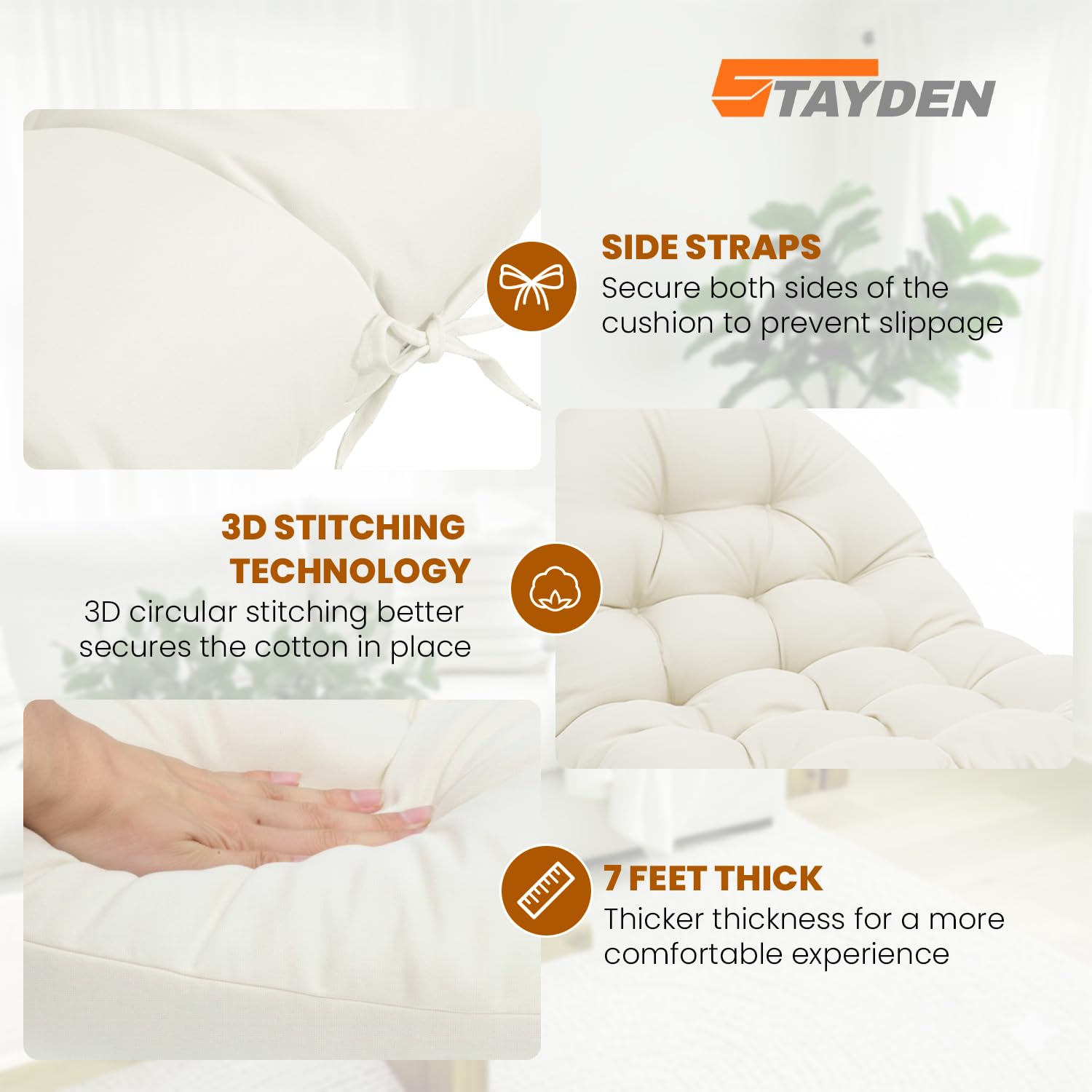 STAYDEN reverso antideslizante con partículas y correas para fijación segura