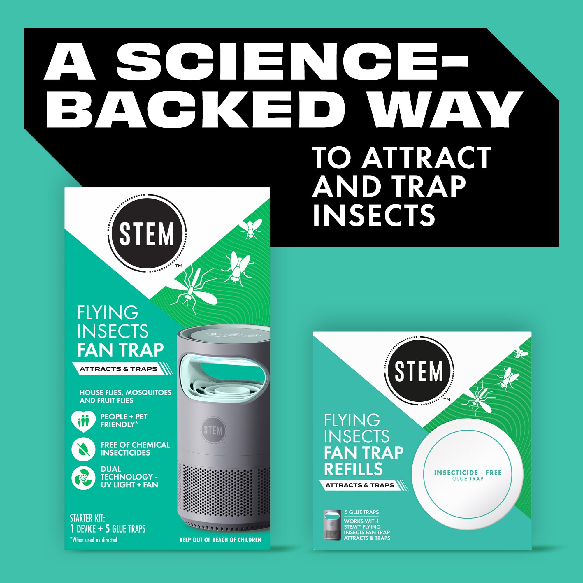 STEM kit con cinco placas adhesivas incluidas para recambios rápidos