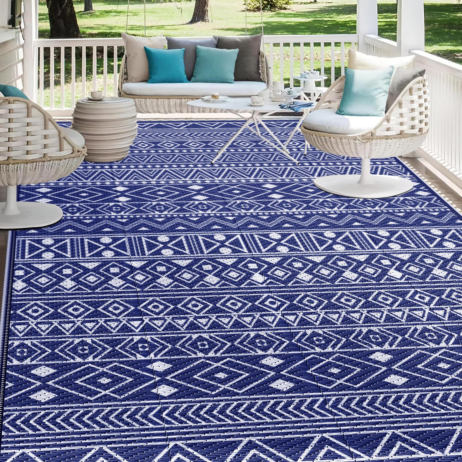 StepLively alfombra frontal mostrando diseño azul y beneficio proteger suelo