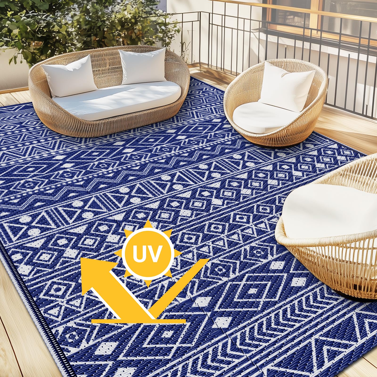 StepLively alfombra en patio resaltando resistencia a la intemperie