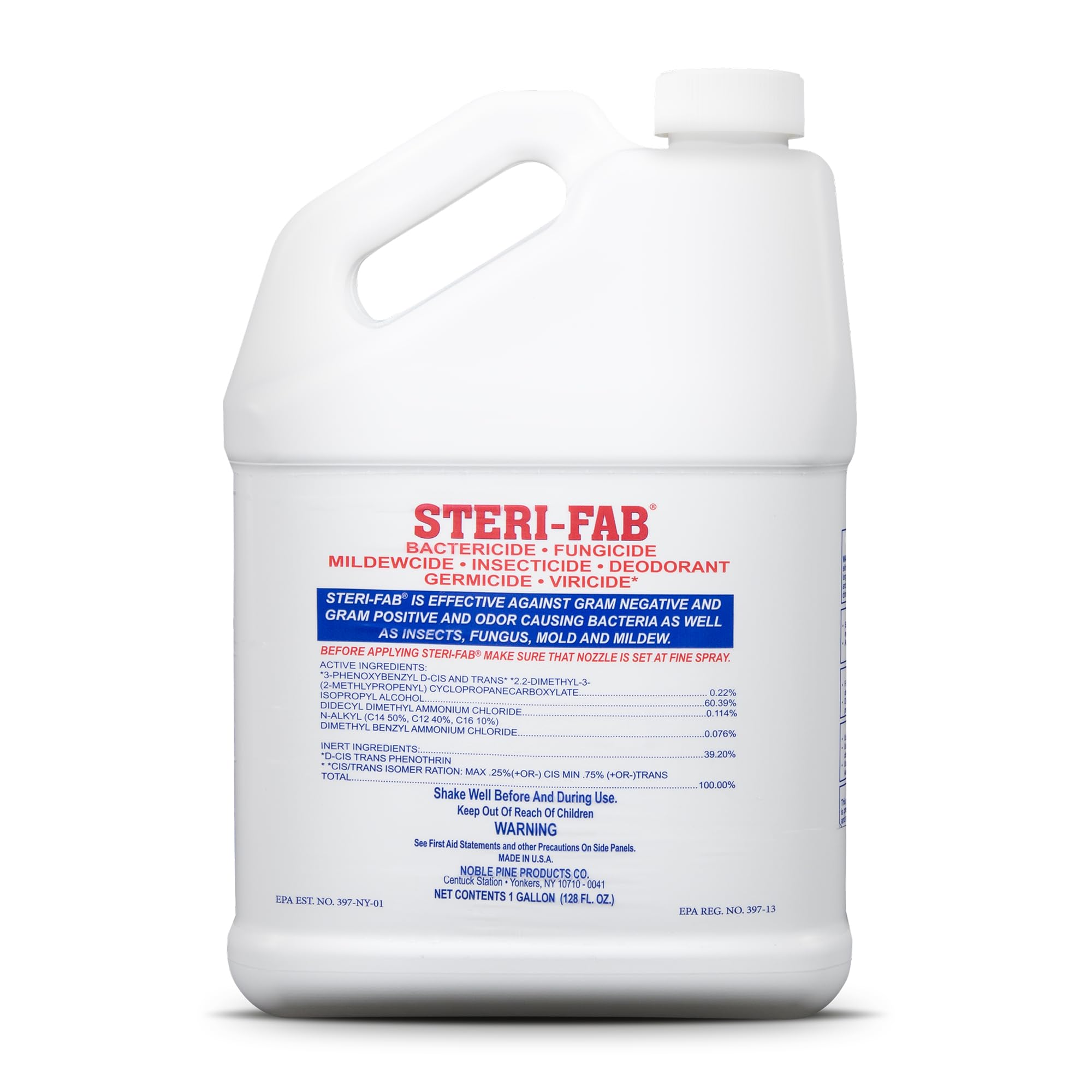 Steri-Fab frontal del galón mostrando el envase y uso inmediato