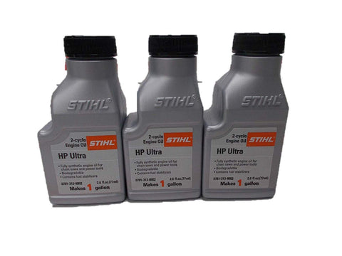 Stihl botella frontal HP Ultra 50:1 muestra envase y uso conveniente
