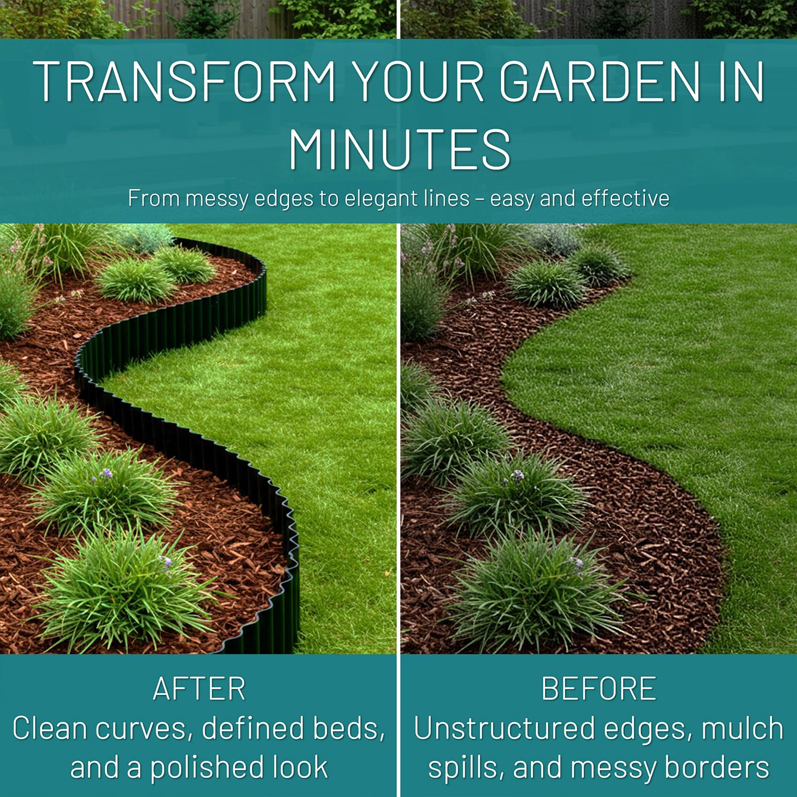 STIRLINGEAR borde separando macizo y césped para organización del jardín