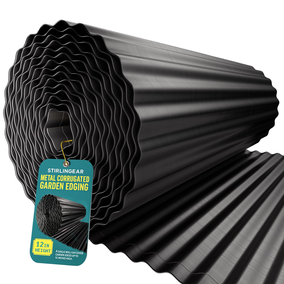 STIRLINGEAR rollo frontal mostrando bordura metálica alta y apariencia profesional