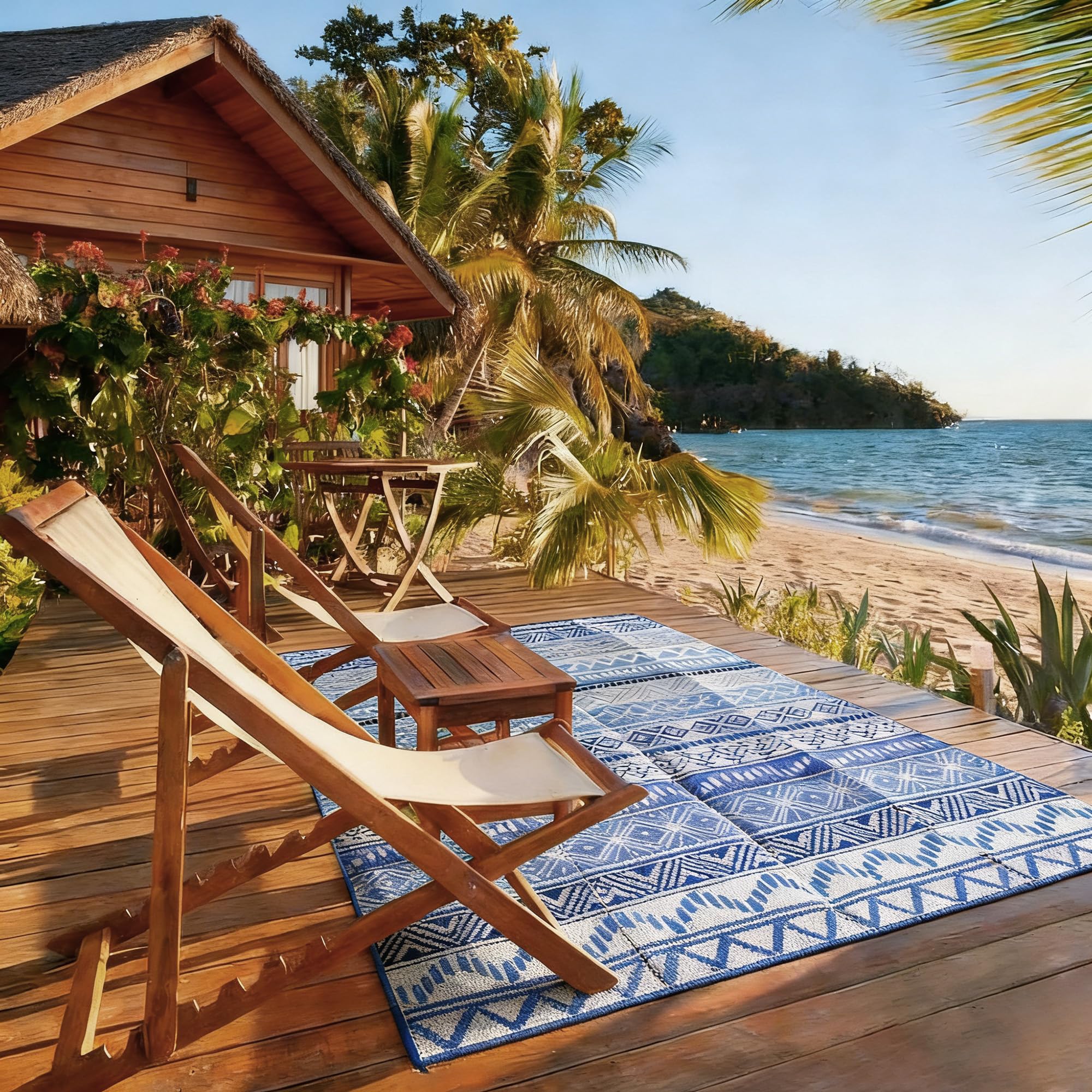 Strickland Home alfombra en la playa ilustrando transporte sencillo y estilo
