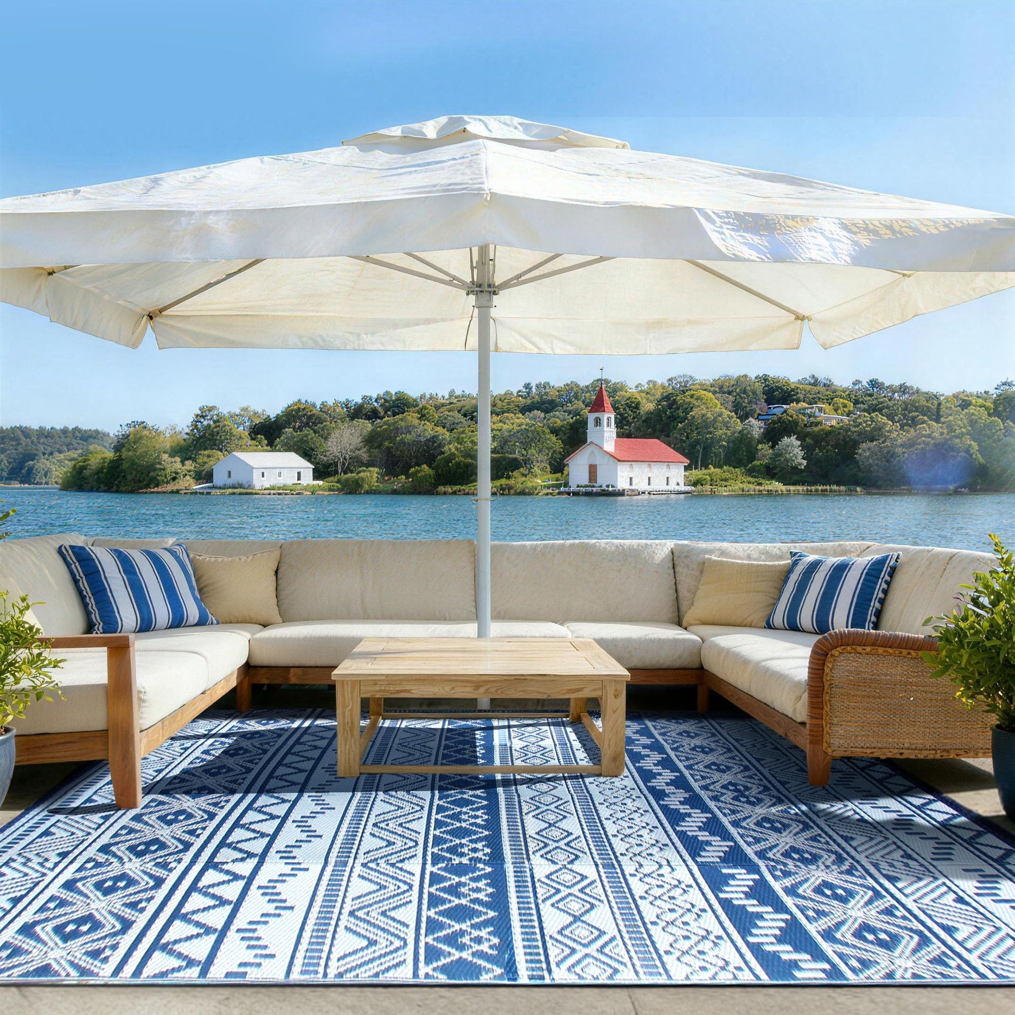 Strickland Home vista reversible del tapete mostrando dos patrones y versatilidad