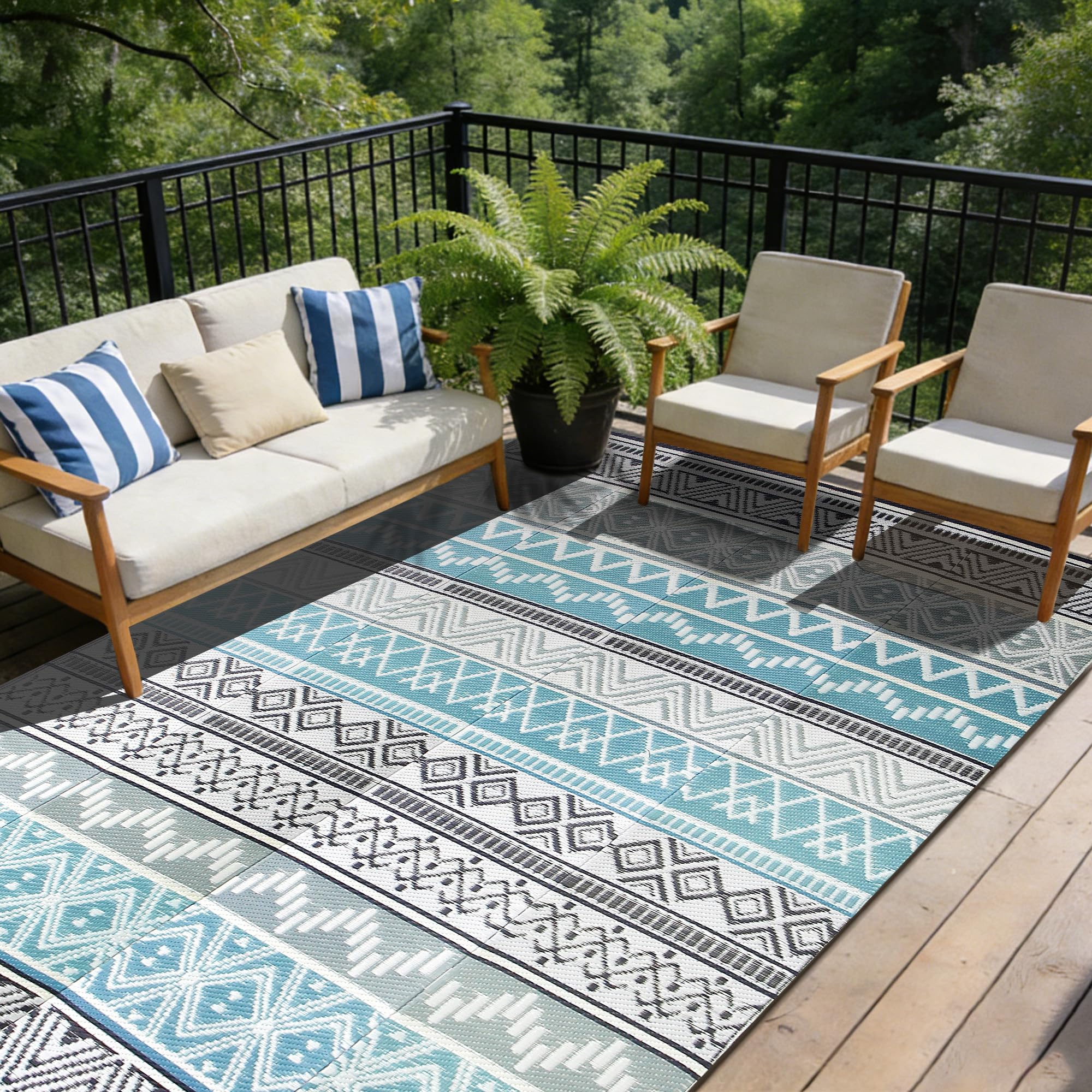 Strickland Home alfombra bajo mesa exterior, cómoda y fácil de limpiar