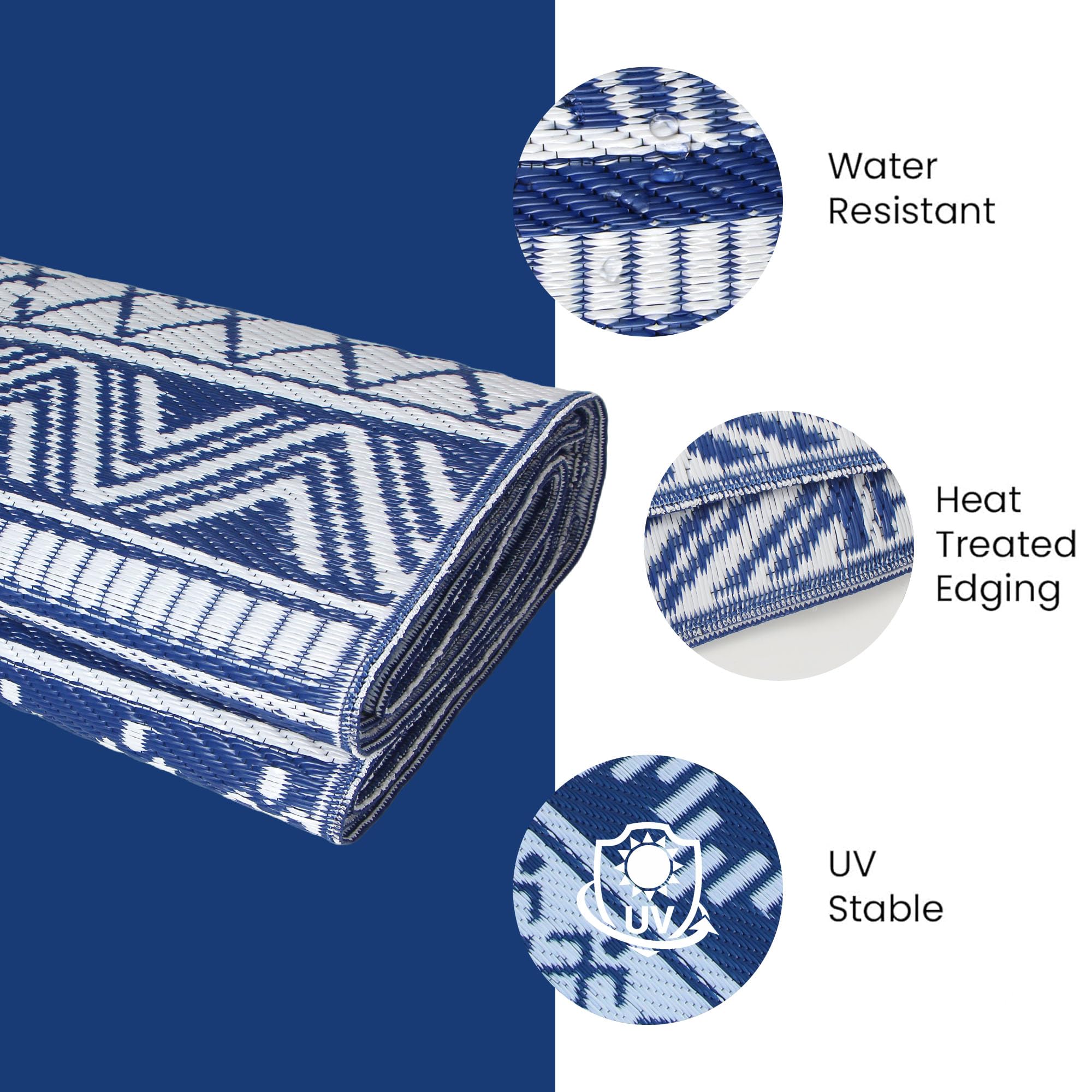 Strickland Home bordes termosellados en primer plano que evitan deshilachado
