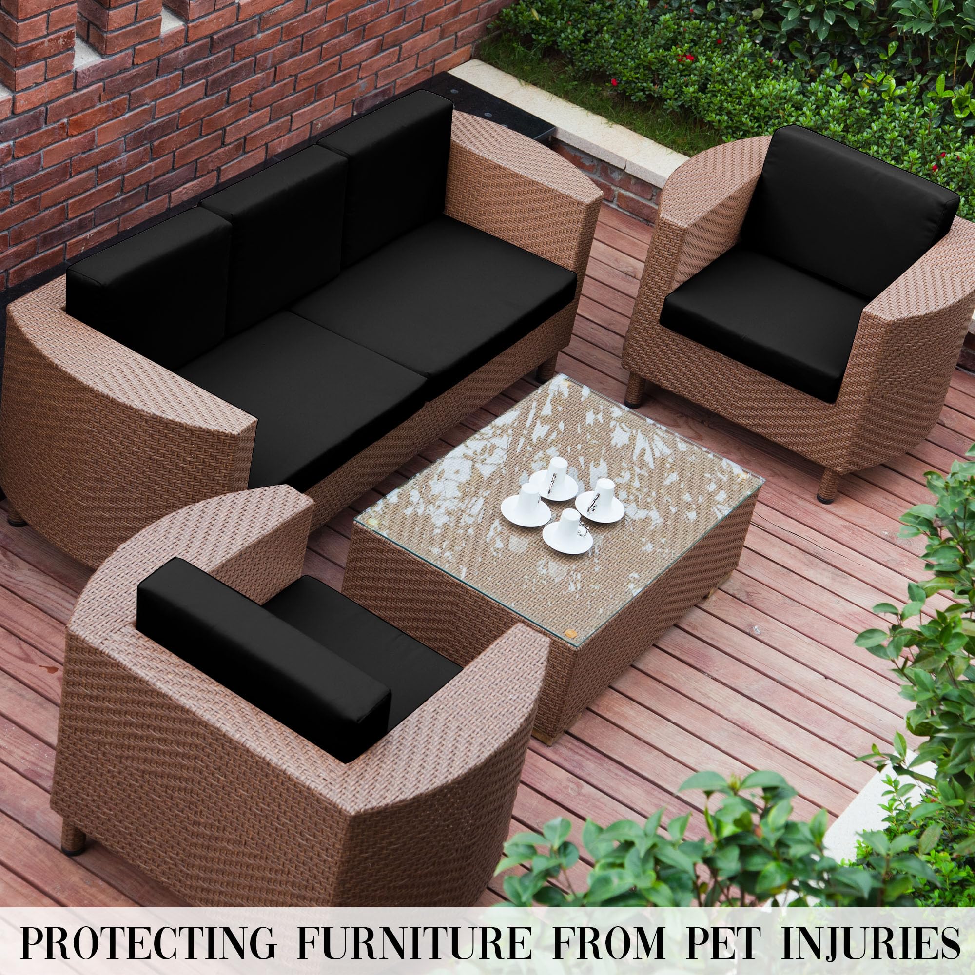 SUKAIKEQA entorno de terraza con fundas puestas, renueva decoración exterior