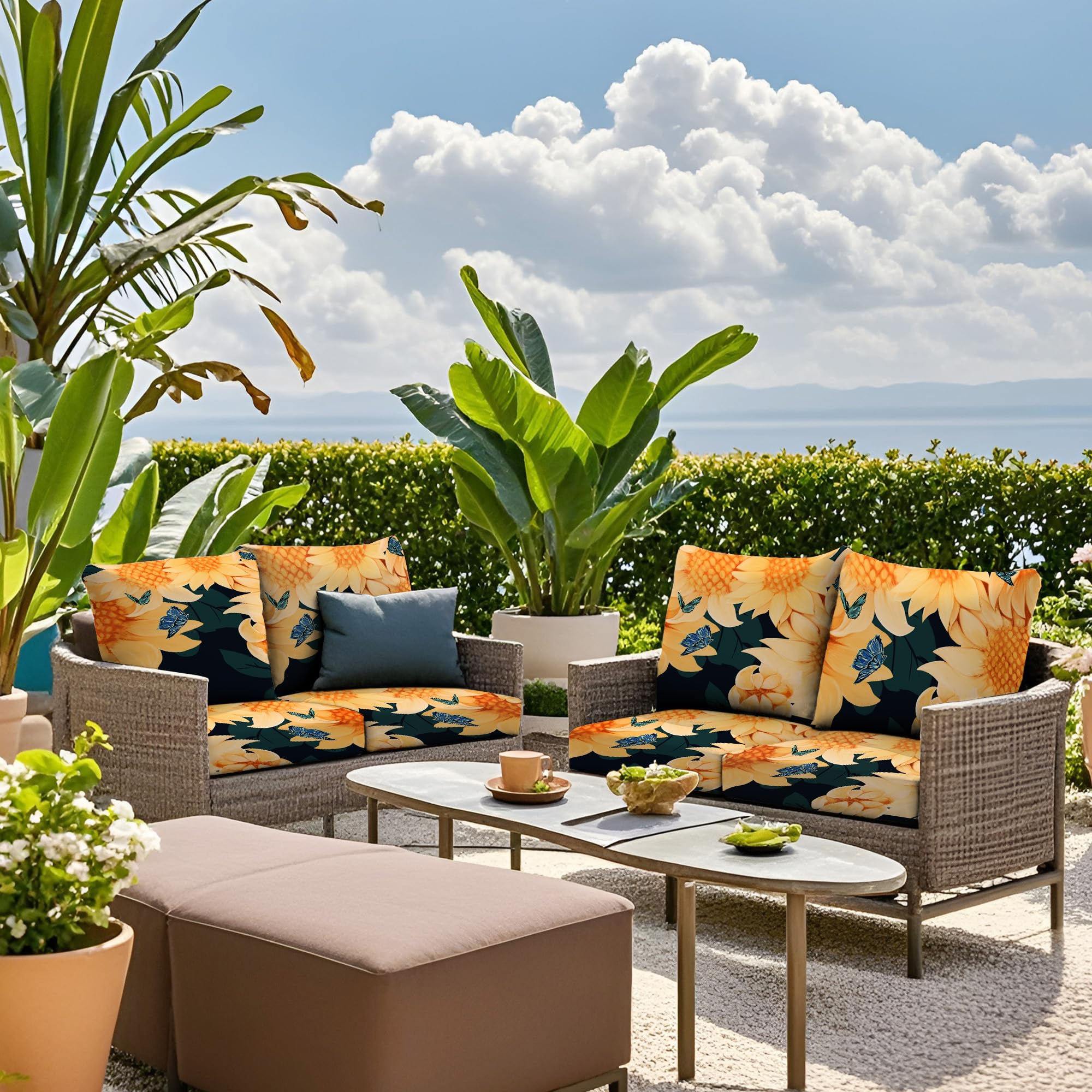 SUKAIKEQA fundas en terraza decorada ofreciendo renovación estética
