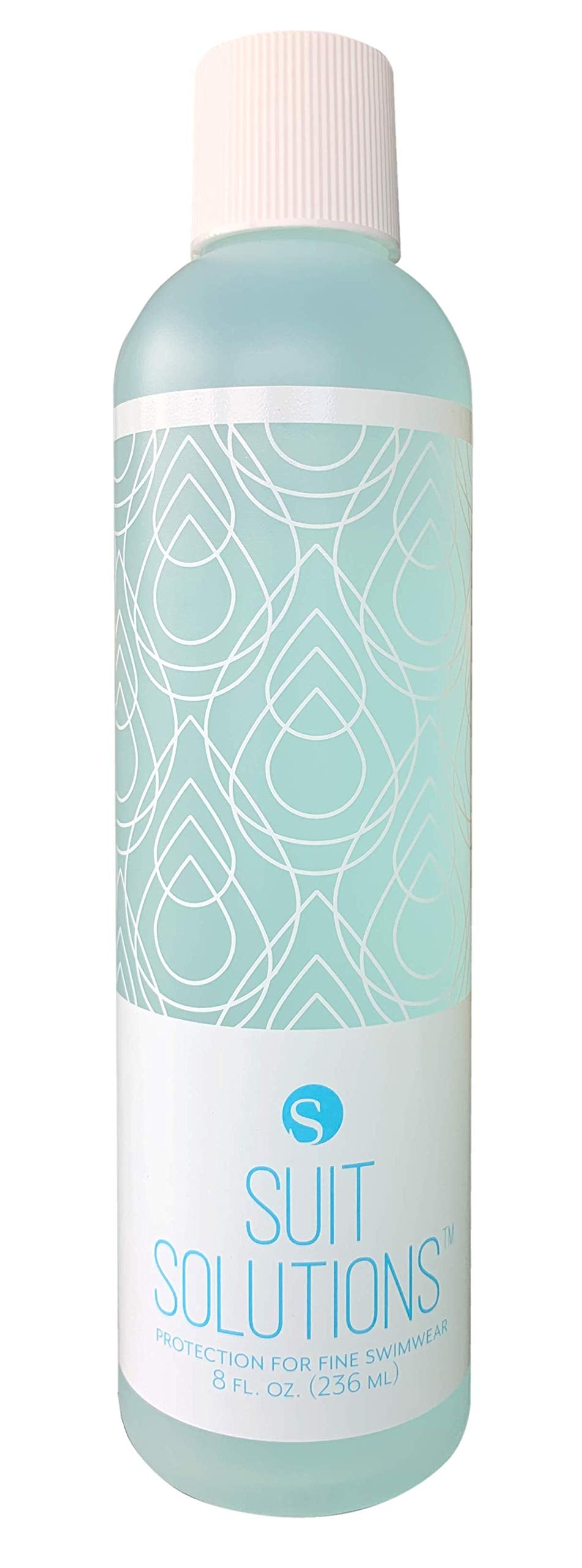 Summer Solutions envase frontal mostrando protector líquido y beneficio para trajes de baño