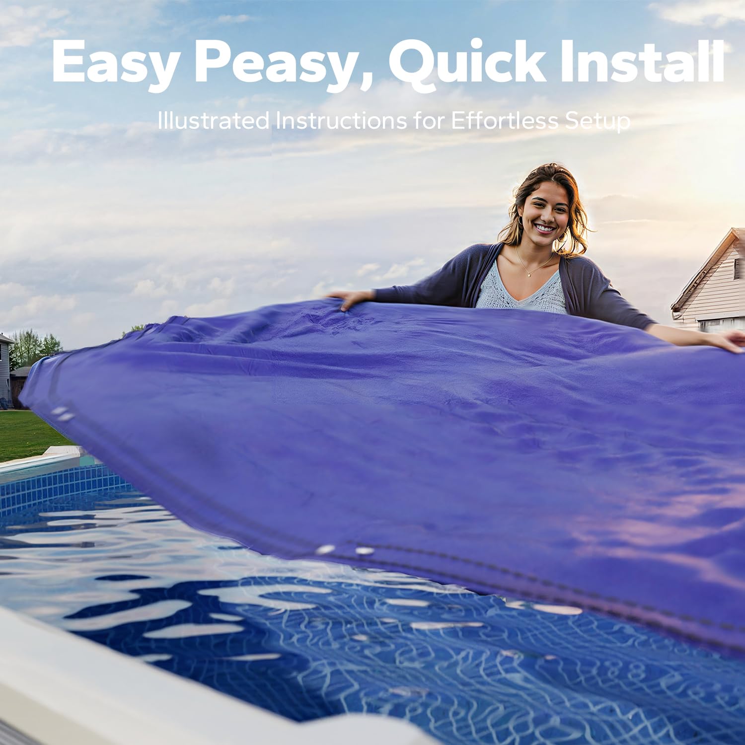 SUMMERBUDDY detalle del cable de acero y polea para tensado fácil