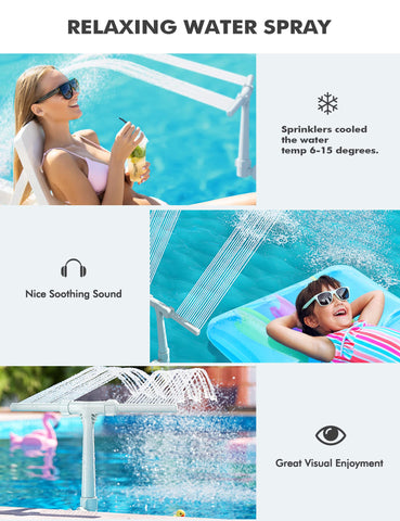 SUMMERBUDDY fuente en piscina enterrada creando doble chorro decorativo