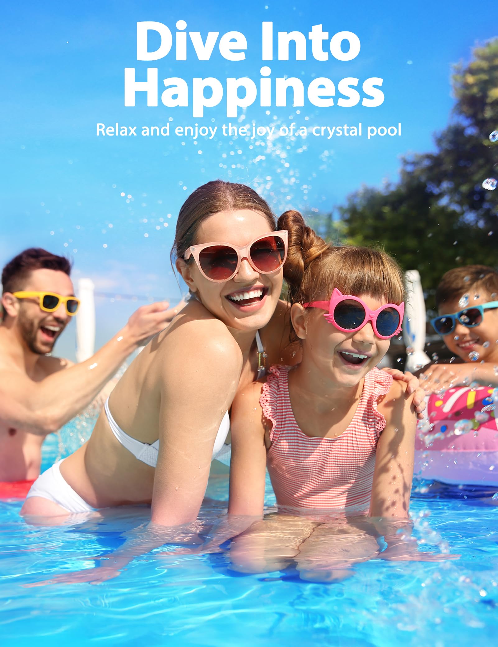 SUMMERBUDDY piscina cristalina tras filtrado demostrando eficacia