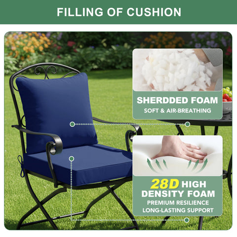 Summsun cojín colocado en silla de patio mejorando confort exterior