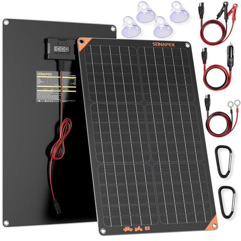 SUNAPEX panel frontal mostrando diseño compacto y beneficio de carga eficiente