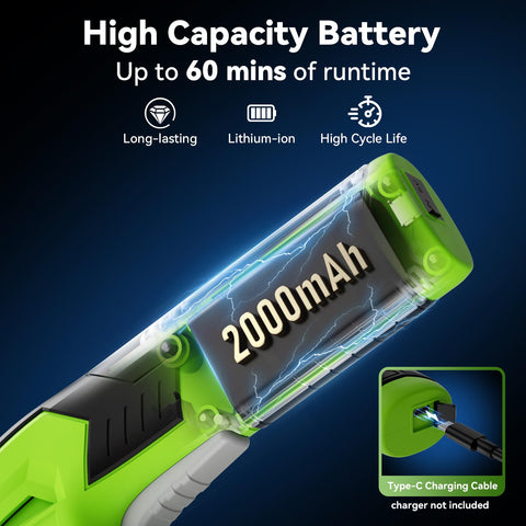sunchers batería 2000mAh y cable type-c para recarga rápida