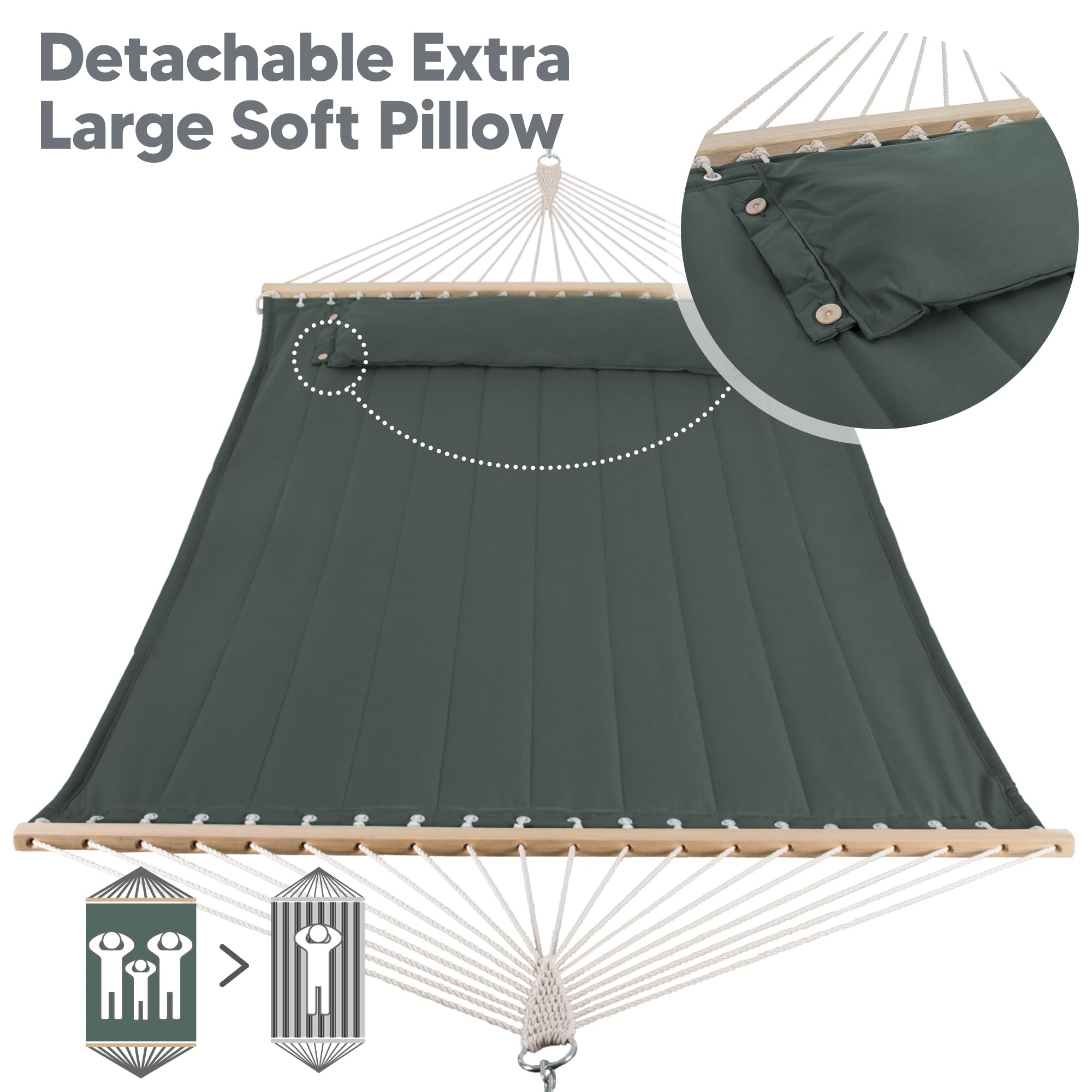 SUNCREAT barra de madera extendida de 55 pulgadas, estabilidad visual y estilo