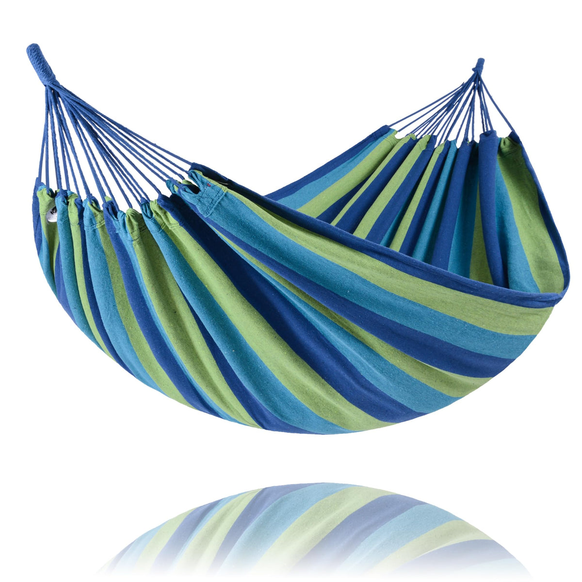 SUNCREAT hamaca frontal azul y verde mostrando diseño para reemplazo, comodidad inmediata