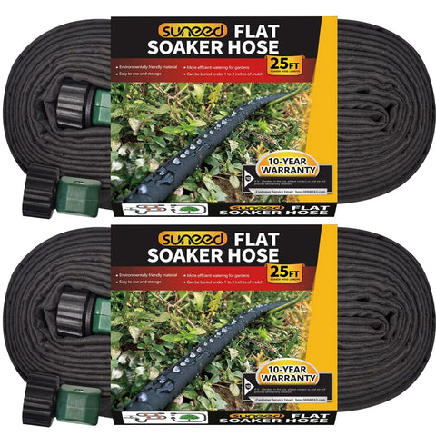 Suneed vista frontal del empaque mostrando el pack 25FT para riego eficiente