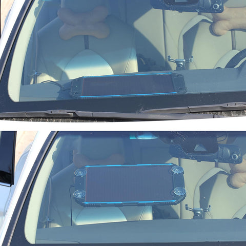 SUNER POWER junto a una batería 12V mostrando escala y compatibilidad