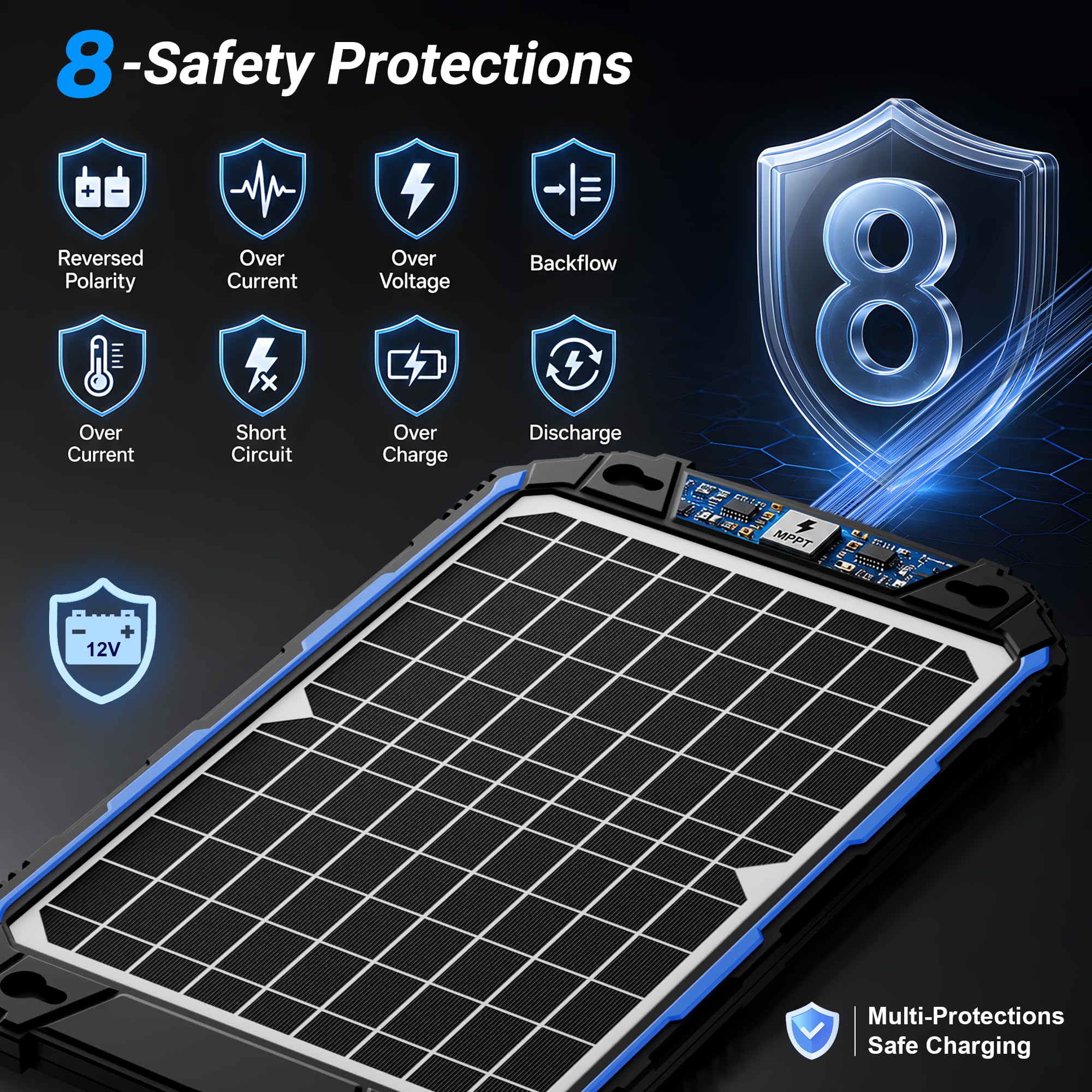SUNER POWER primer plano de células solares A+ con alta eficiencia