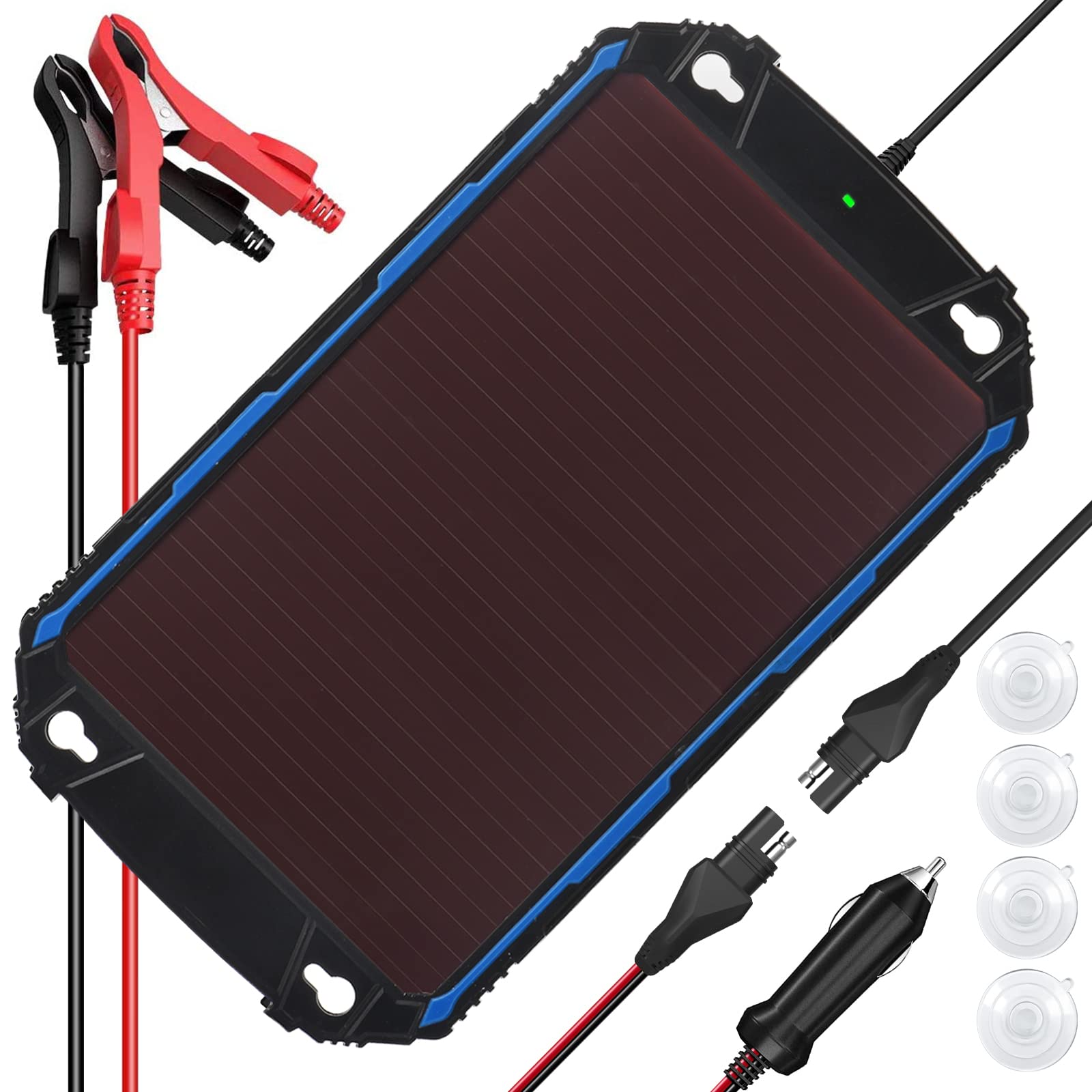 SUNER POWER panel frontal mostrando celdas solares y resistencia al clima