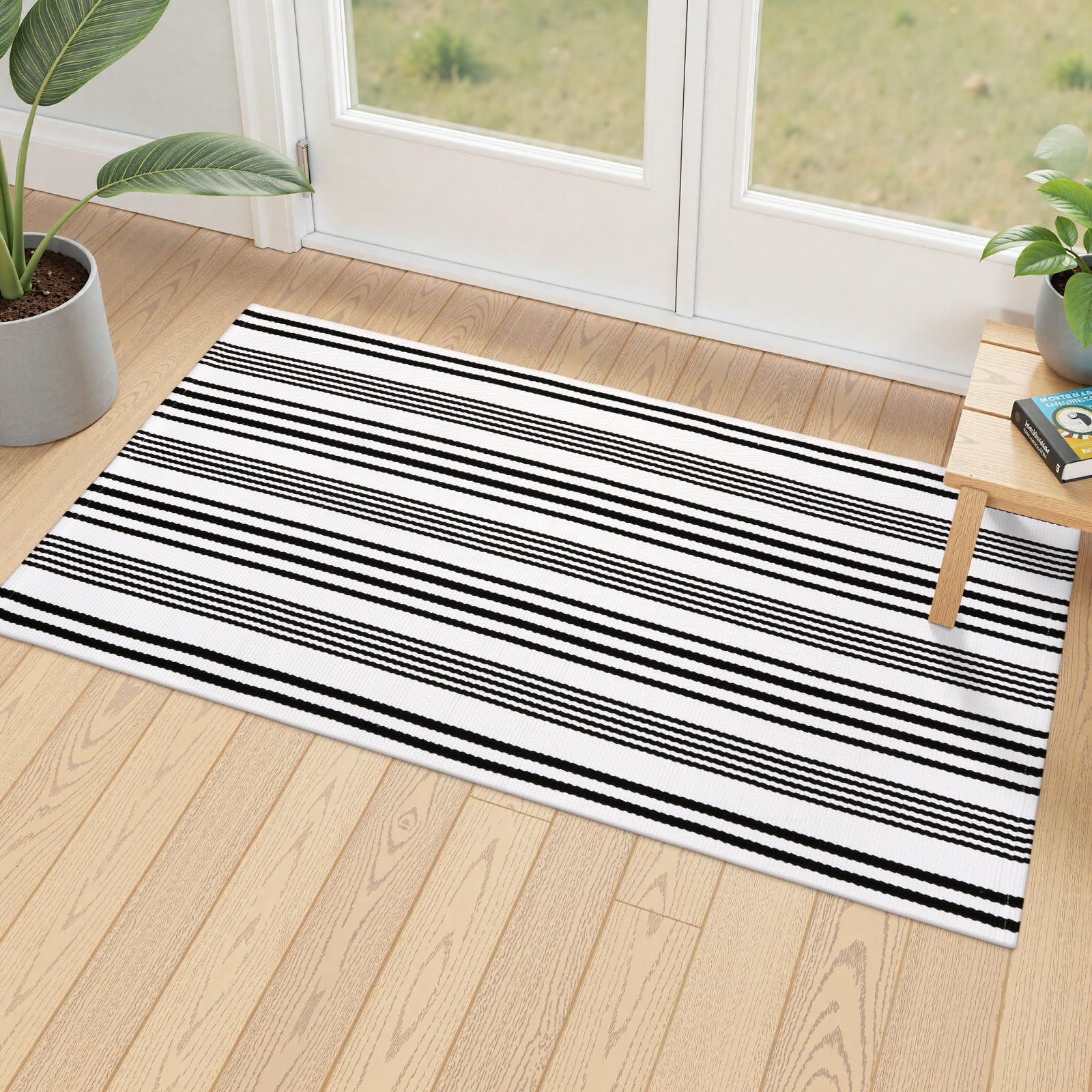 sungea felpudo junto a puerta para comparar tamaño 2'x4.3', ajuste ideal