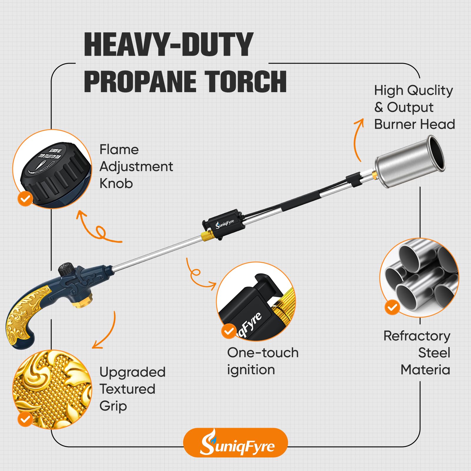SuniqFyre mango ergonómico antideslizante para agarre seguro