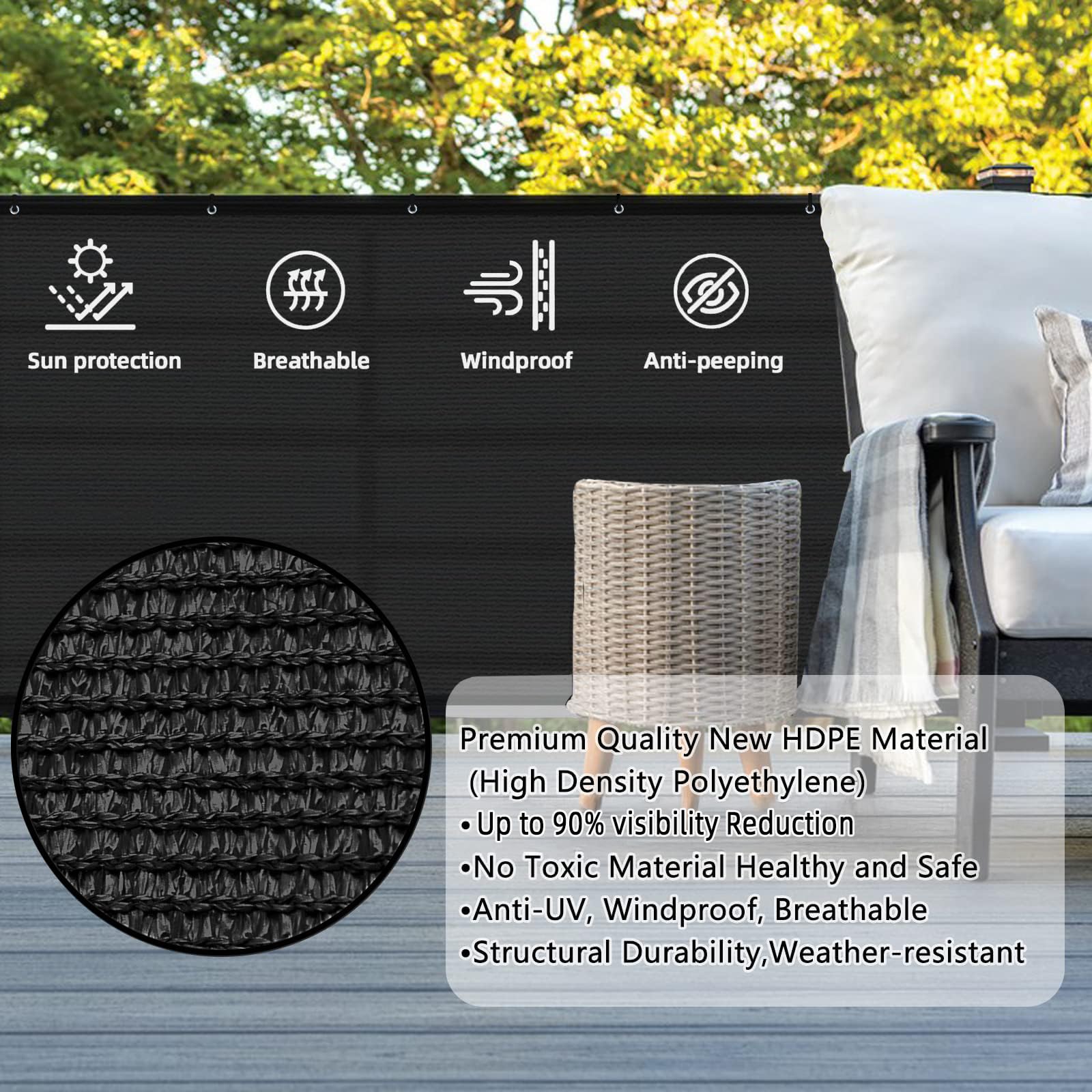 SUNLAX detalle de la textura HDPE que asegura durabilidad y ventilación