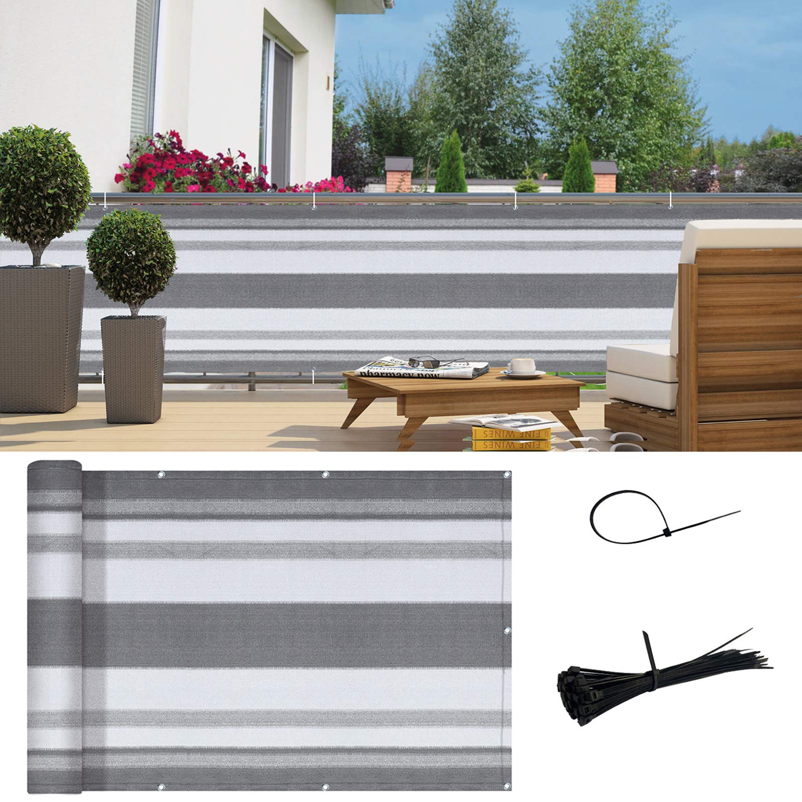 SUNNY GUARD etiqueta del material HDPE indicando seguridad y resistencia