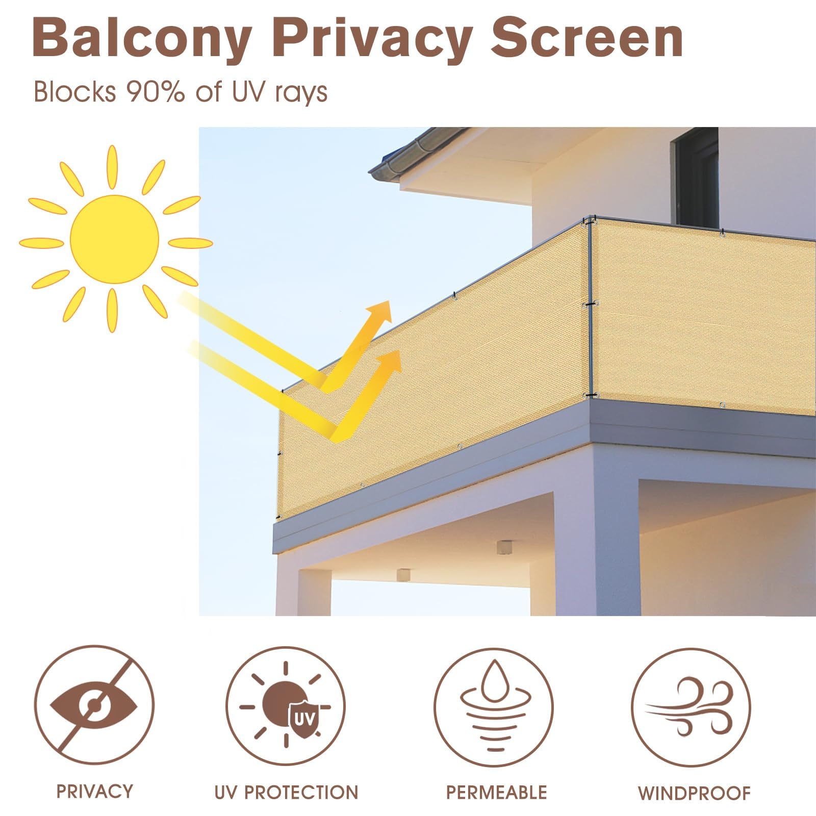 SUNNY GUARD primer plano de textura HDPE que muestra resistencia y transpirabilidad