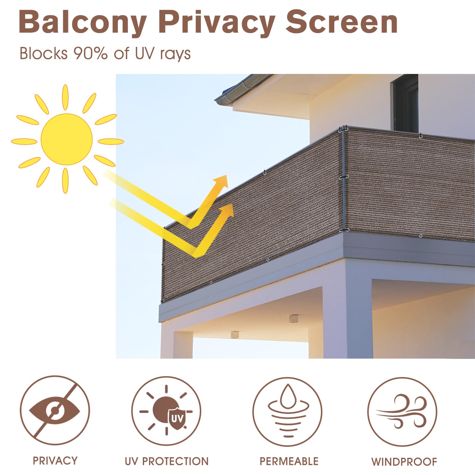 SUNNY GUARD primer plano del tejido HDPE con mayor resistencia